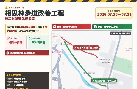 相思林步道改善工程(7/20~8/31)