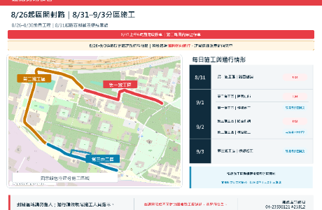 力行路及科技路整體規劃改善工程(8/12~9/3)